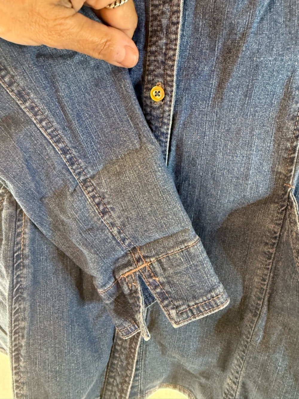 d&co. Denim Button-Front Tunic Shirt Jacket - Picture 5 of 11